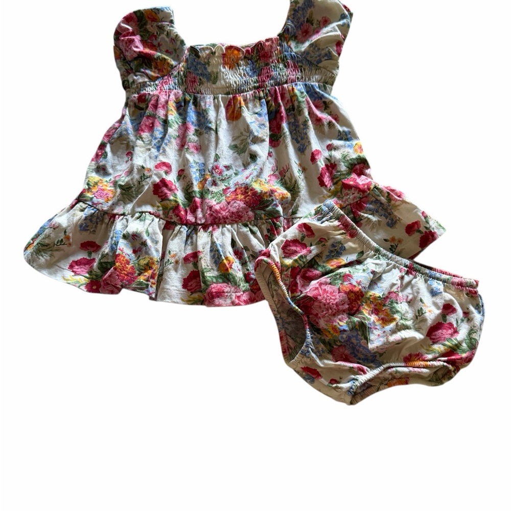 Ralph Lauren Blue Label Floral Ruffle Dress Set